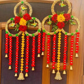 10 pairs Handmade Door Hanging, Home Decor, Indian Toran, Indian Wedding favors, Floral Hanging, Tea Party Decor, Diwali Gift,Festive Decor,